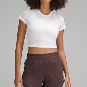 NWT Lululemon Swiflty Tech Cropped Short Sleeve Shirt in White XS